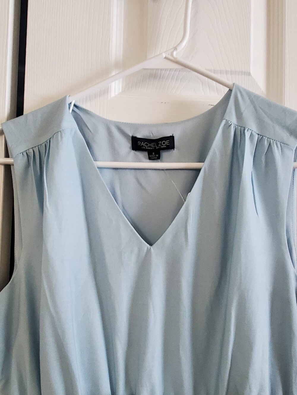 RACHEL ZOE SMALL NWOT. BLUE MAXI DRESS. FLORAL FLOWY. SLEEVELESS. TIERED - Picture 5 of 9